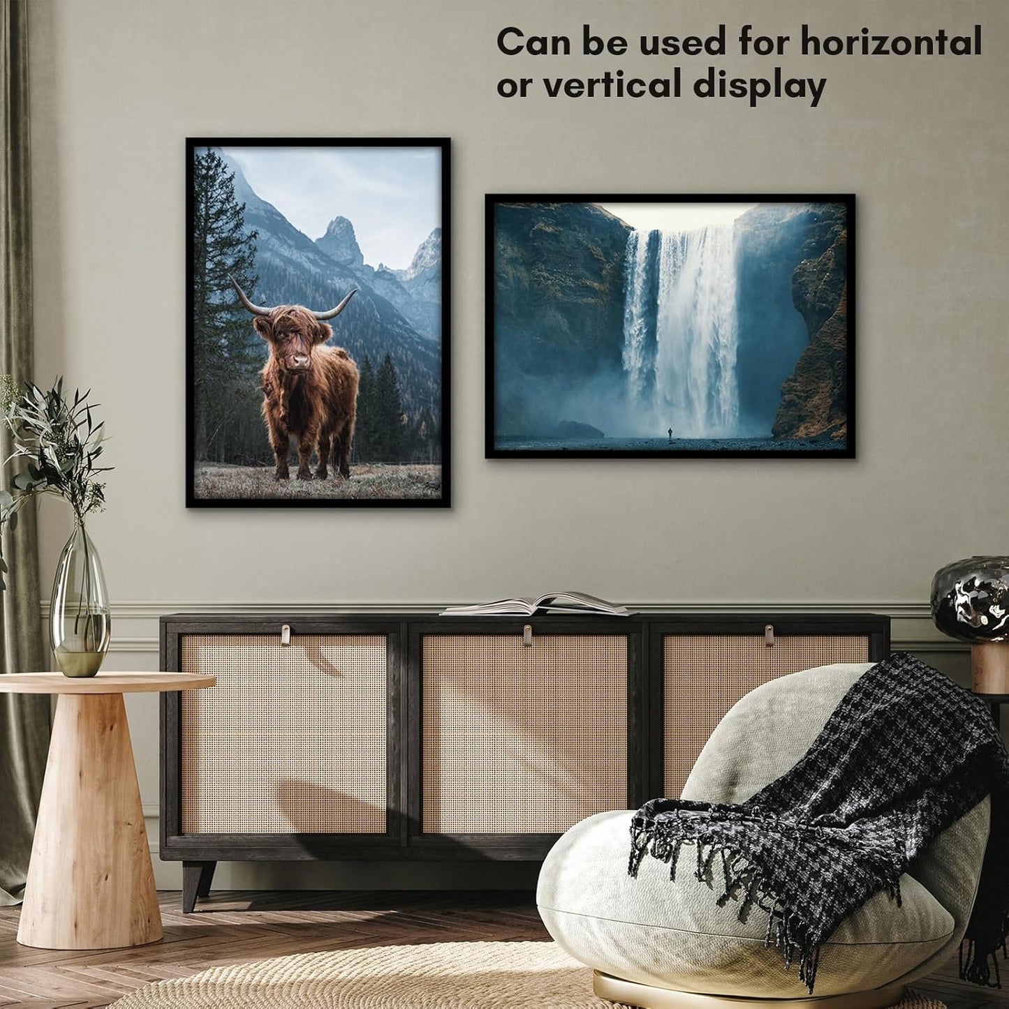 Americanflat 24x36 Poster Frame with Polished Plexiglass - Streamline Collection - Thin Border Picture Frame for Wall Display - Hanging Hardware Included - Black - Colors C