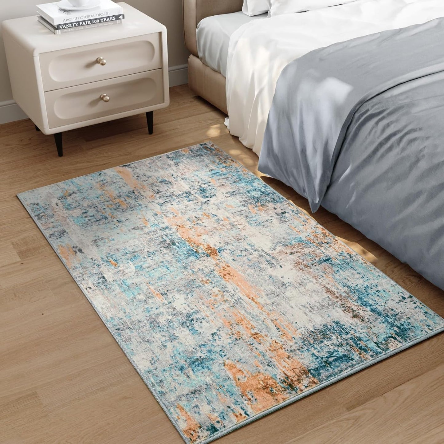 Ompaa 2x6 Rug Runners for Hallways Kitchen Runner Rug Non Slip Washable Grey Long Runner Rugs with Rubber Backing Soft Abstract Carpet Runner for Hallways, Kitchen, Bedroom, Bathroom, Entryway - Colors B