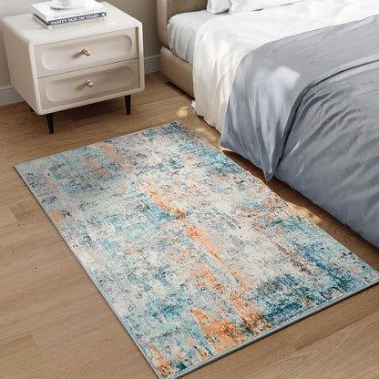 Ompaa 2x6 Rug Runners for Hallways Kitchen Runner Rug Non Slip Washable Grey Long Runner Rugs with Rubber Backing Soft Abstract Carpet Runner for Hallways, Kitchen, Bedroom, Bathroom, Entryway - Colors B