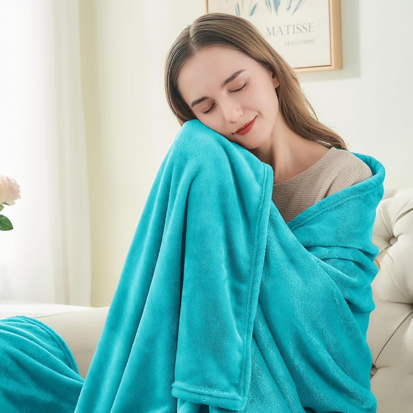 BEDELITE Fleece Blanket Black Throw Blankets for Couch & Bed, Luxury Plush Cozy Fuzzy Blanket 50x60 inches, Super Soft Warm Lightweight Throw Blanket for Travel Camping - Colors A