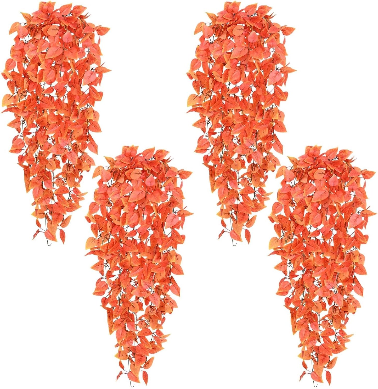 BLEUM CADE Fake Hanging Plants, 2pcs Artificial Pothos Vines Greenery for Wall Home Living Room Office Indoor Outdoor Decor (No Baskets)