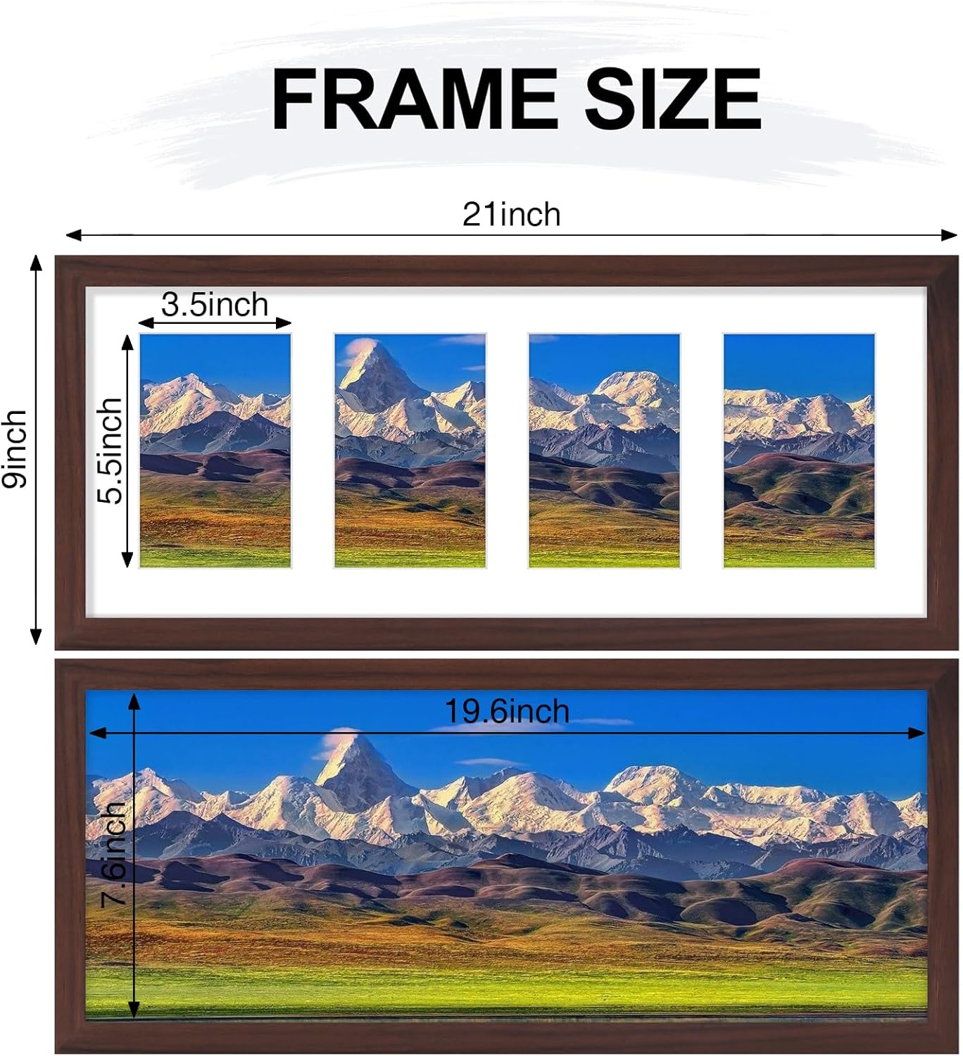 Vittanly 11x14 Collage Picture Frame, Displays 5Pcs 4x6 Pictures with Mat or 1Pcs 11x14 without Mat for Wall Mounting, Picture Frames Collage Wall Decor in Black, 1 Pack