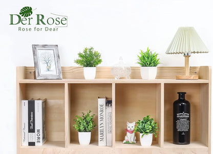 Der Rose 4 Pack Small Fake Plants Mini Artificial Faux Plants in Pots for Home Office Bedroom Living Room Decor