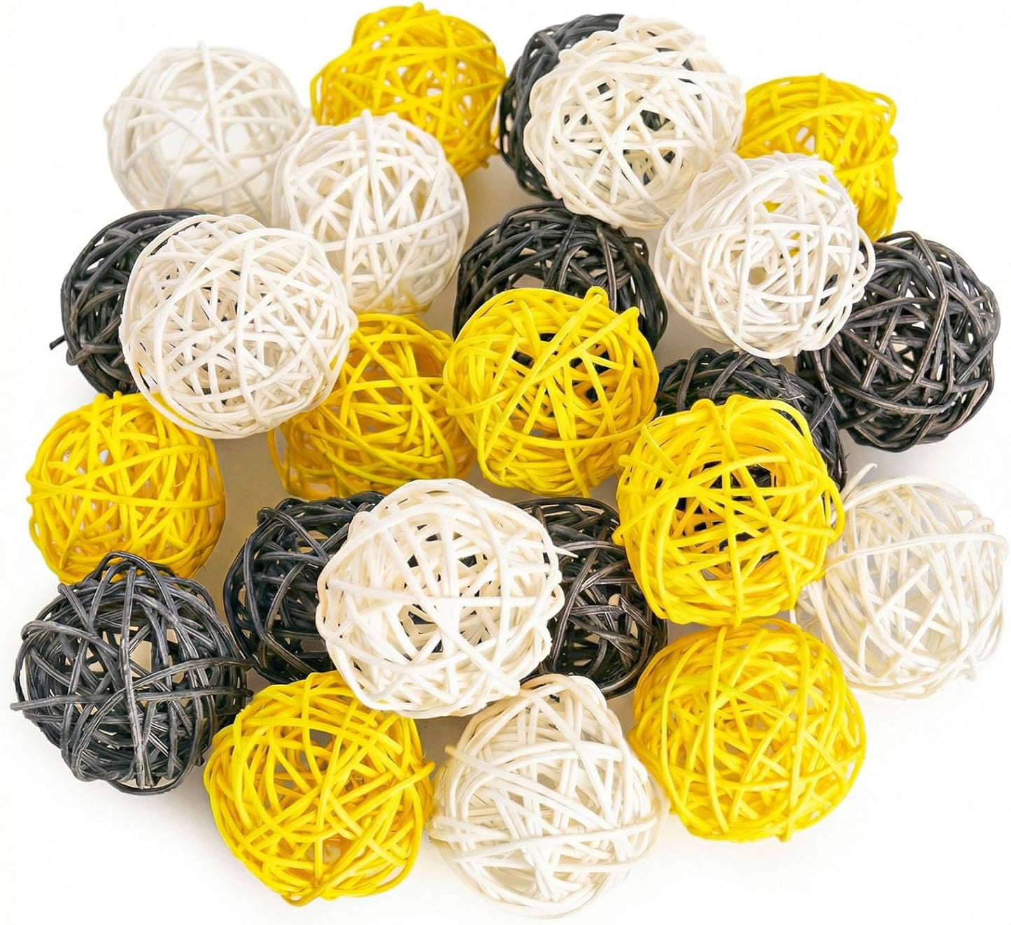 DomeStar 24PCS Brown Decorative Balls for Bowl Centerpiece, 2 Inch Rattan Balls Bowl Fillers Decor - Wicker Twig Orbs Spheres, Wedding Home Vase Table Decor