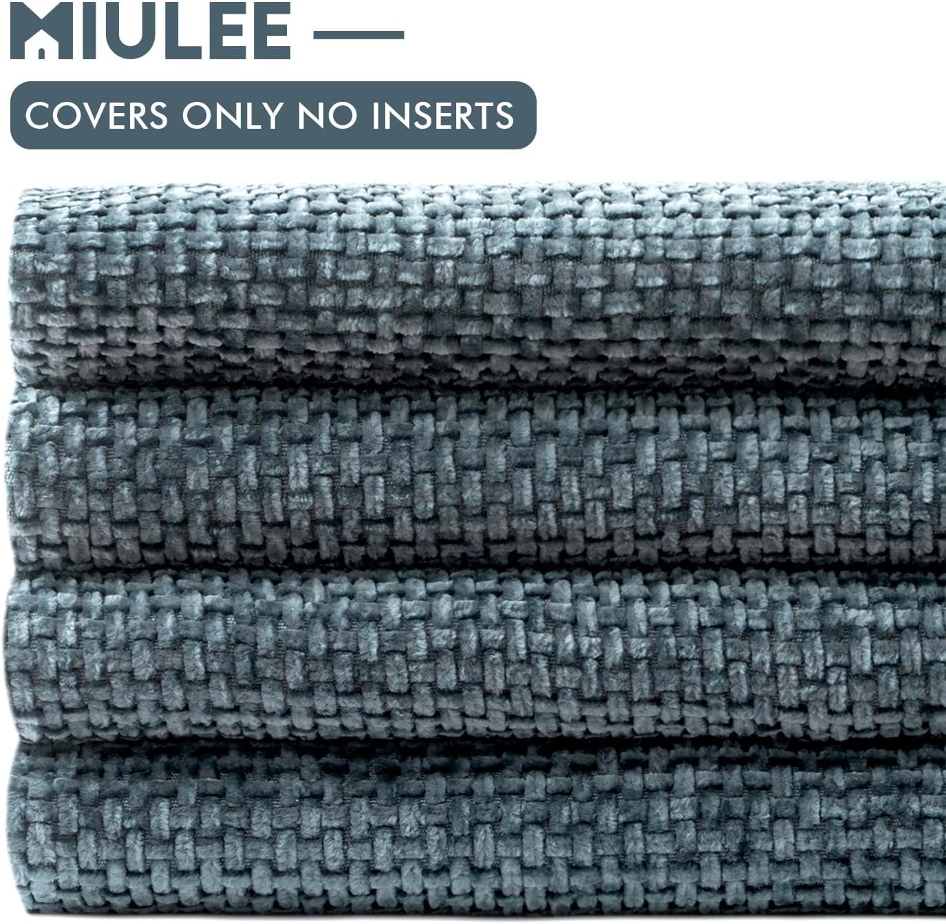 MIULEE Pack of 4 Couch Throw Pillow Covers 18x18 Inch Neutral Soft Decorative Chenille Pillow Covers Farmhouse Boho Cushion Covers for Mid Century Modern Spring Home Decor Sofa Bedroom Living Room