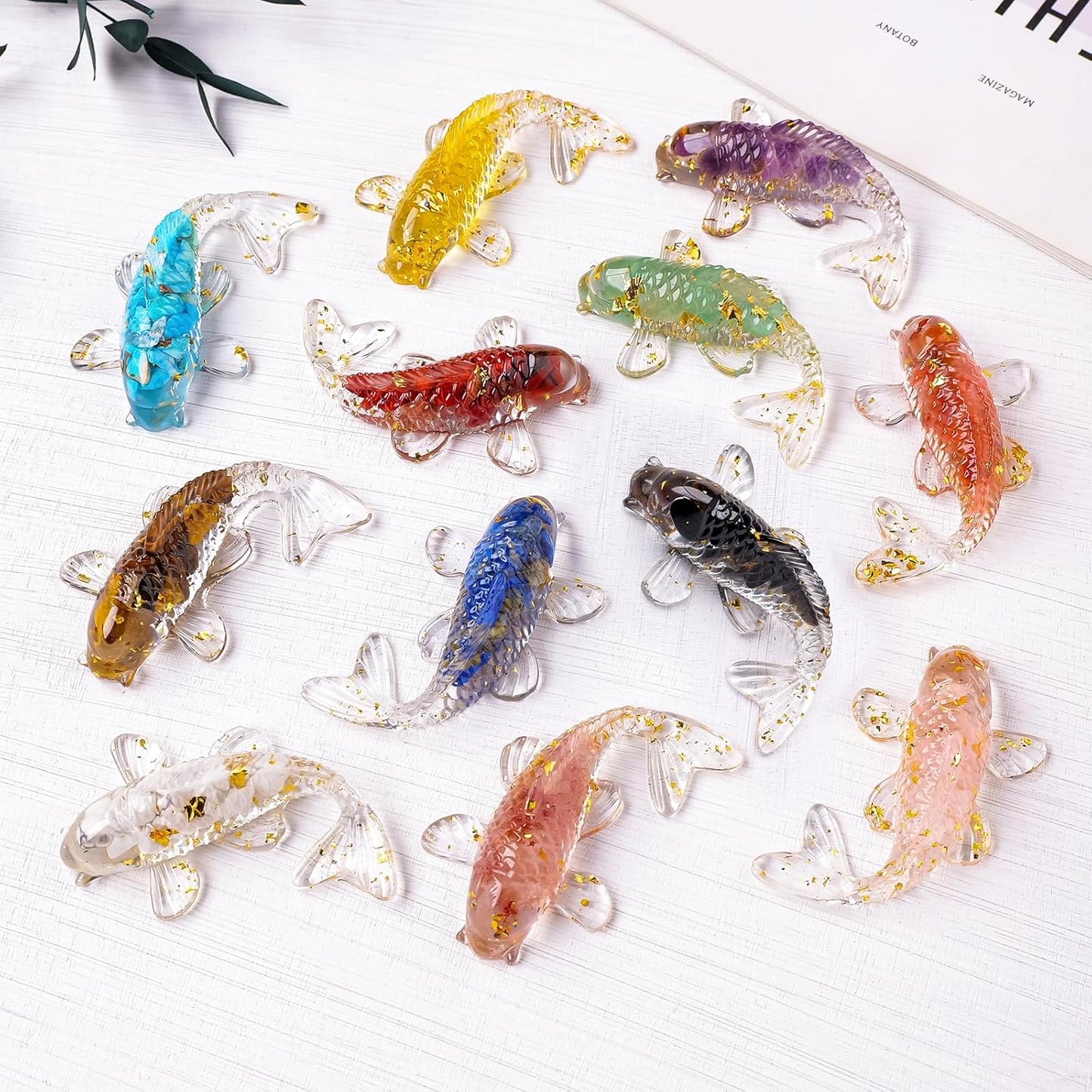 10PCS Crystal Bird Figurines Resin Animal Statues Decorative Gravel Birds Decor Animal Figurines for Home Decor Unique Bird for Teens