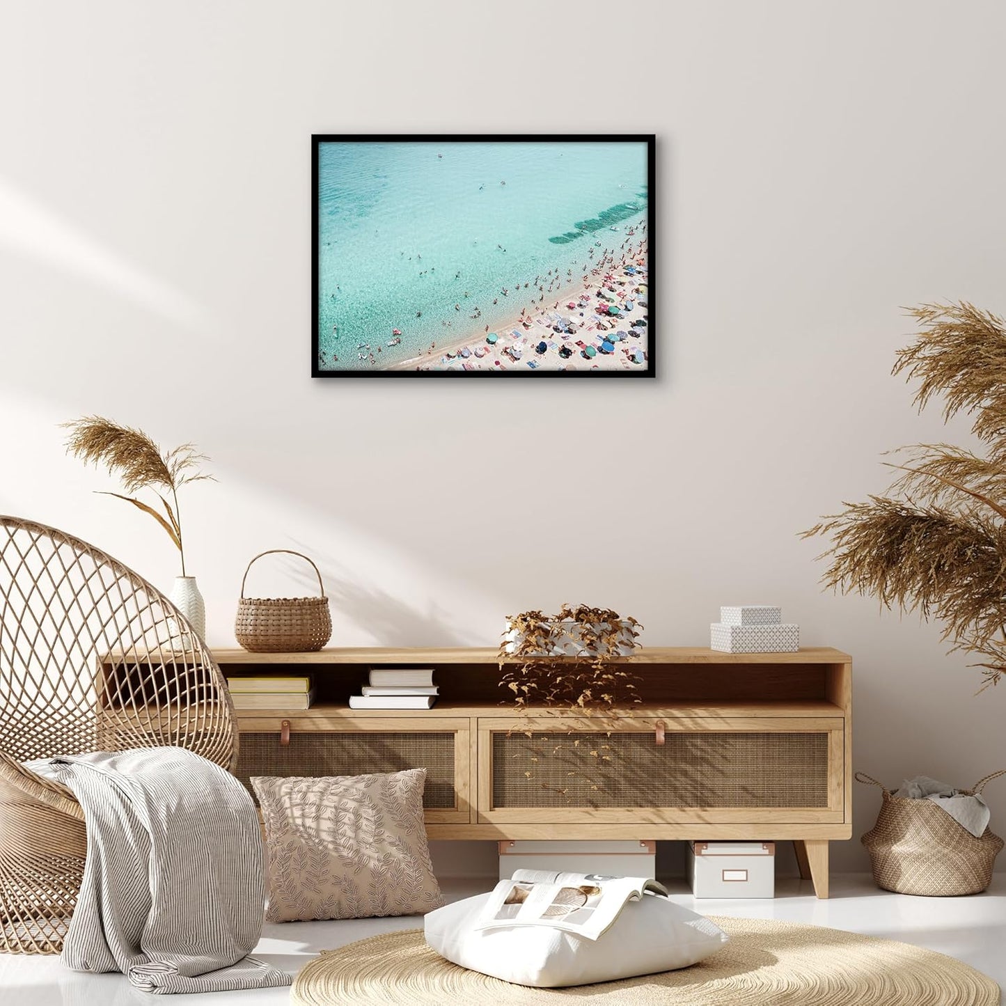 Americanflat 24x36 Poster Frame with Polished Plexiglass - Streamline Collection - Thin Border Picture Frame for Wall Display - Hanging Hardware Included - Black - Colors C