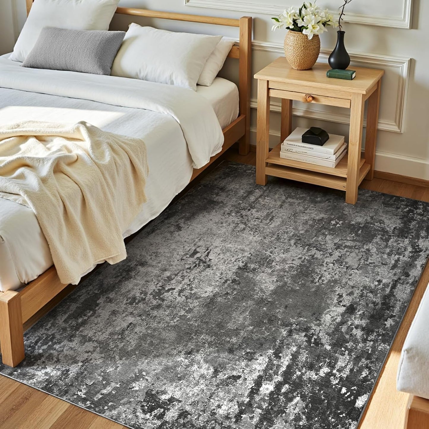 Ompaa 2x6 Rug Runners for Hallways Kitchen Runner Rug Non Slip Washable Grey Long Runner Rugs with Rubber Backing Soft Abstract Carpet Runner for Hallways, Kitchen, Bedroom, Bathroom, Entryway - Colors A