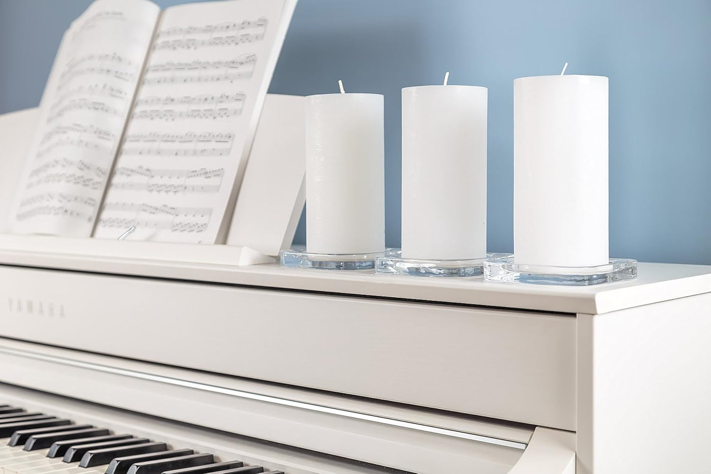 Melt Candle Pillar Candles, 3 Pack - Unscented Candles for Home, Church, Weddings, & More - 3" x 4", Ivory