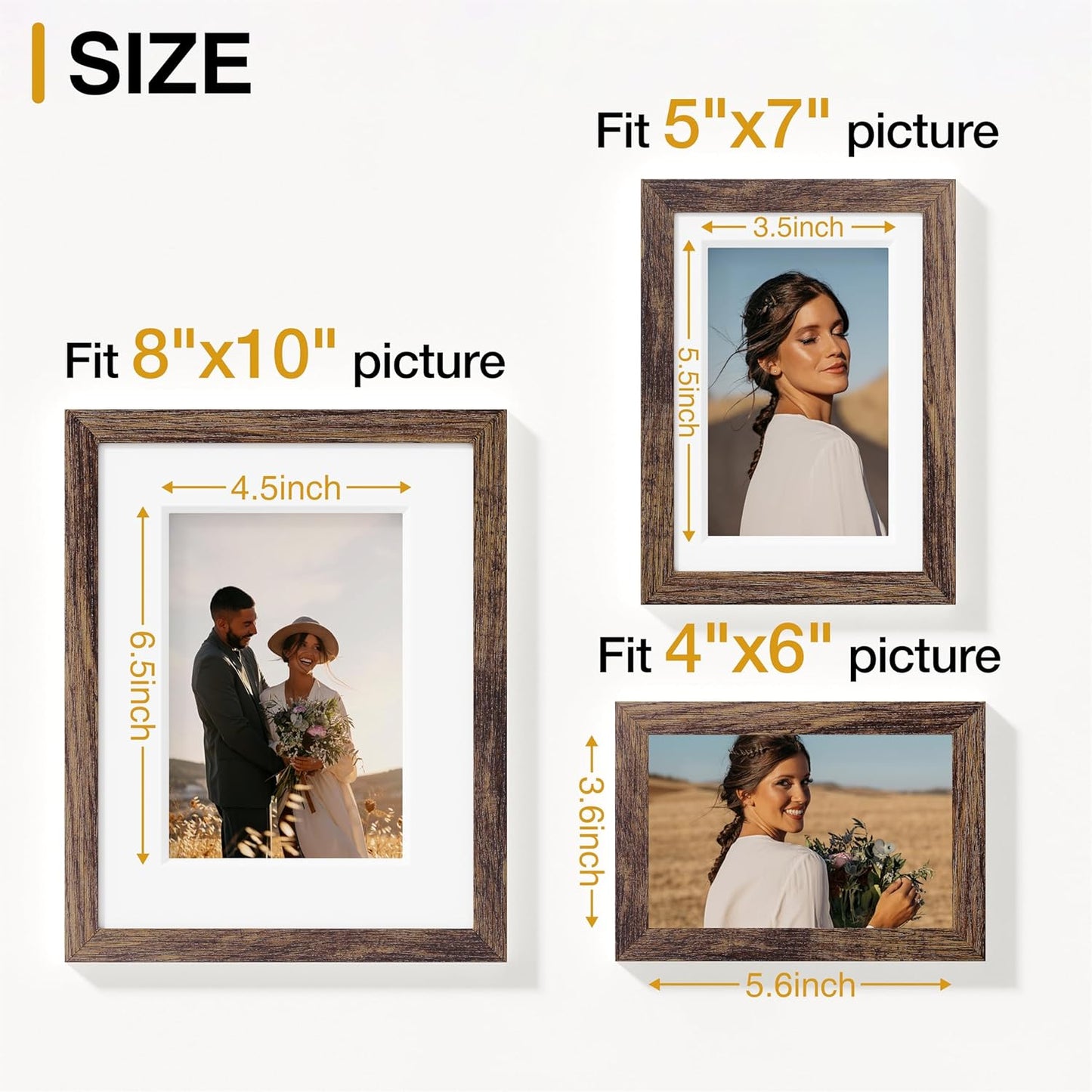 Vittanly 15 Pack Picture Frames Collage Wall Decor for Mounting or Tabletop Display, Gallery Frame Set for Family, Multi Sizes Including 3pcs 8x10, 6pcs 5x7, 6pcs 4x6, Black