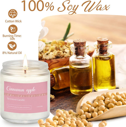 6 Pack Scented Candles Gift Set, Long Lasting Aromatherapy Candles for Home, 37.8 oz 300 Hour Burn, Lavender Jasmine Vanilla Sage Sandalwood Rose Eucalyptus Mint, Gifts for Women