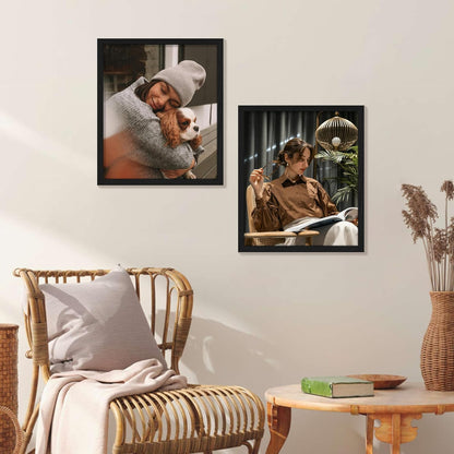 Vittanly 11x14 Picture Frame, Display Pictures 8x10 with Mat or 11x14 without Mat, Photo Frame for Wall Mounting, Black, 1 Pack - Colors A