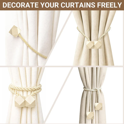 Hion Magnetic Curtain Tiebacks Black 2pcs, Curtain Tiebacks Buckles Holdbacks Holders Hooks Clip for Home Outdoor Bedroom Office Decorative Curtain