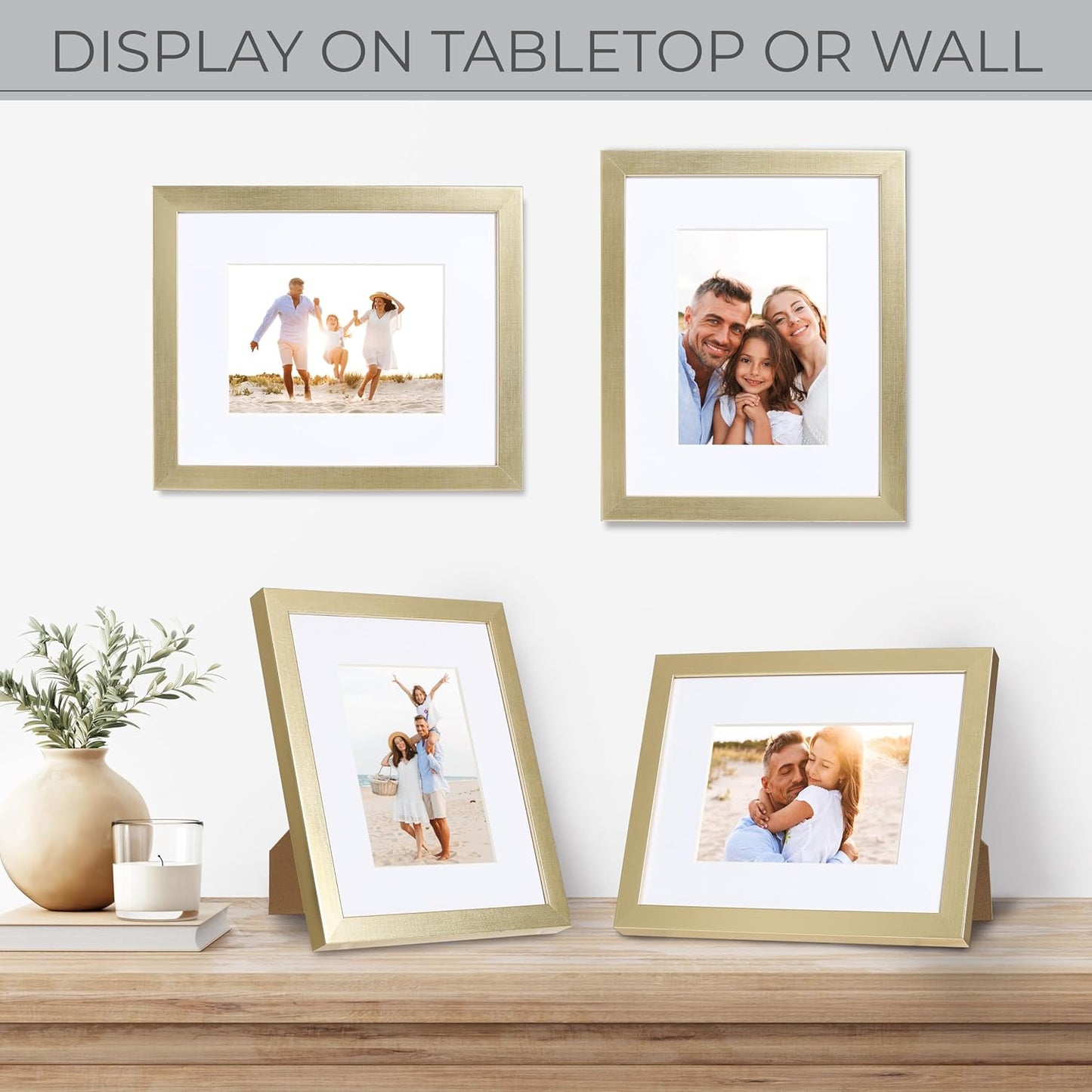 Sheffield Home 9 Piece Gallery Wall Frame Set, 11x14 in. matted to 8x10 in. (Matte Black)