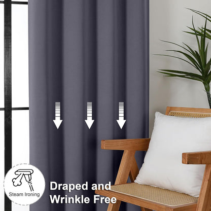 Simplebrand Ava Sage Green Blackout Curtains for Bedroom 63 Inch Length 2 Panels Set, Solid Thermal Insulated Energy Saving Rod Pocket Window Treatment Curtains Blackout Drapes, W40 x L63 Inch, Sage - Colors C