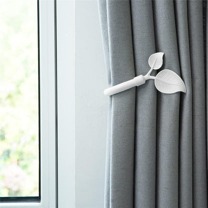 HIKMLK Leaf Shaped Curtain Tieback Holdbacks 2pcs, Handmade Metal Curtain Side Holders for Wall, Curtain Hook Pull Backs for Drapes Window Decoration