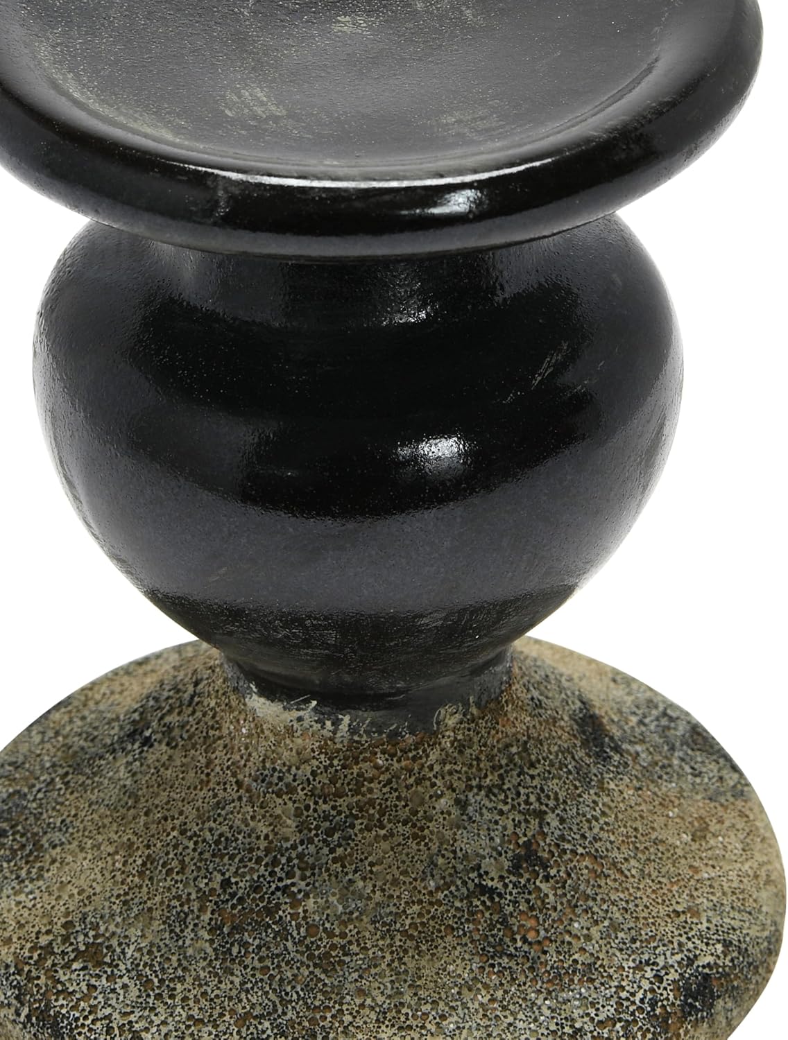 Creative Co-Op Small Distressed Blue Terracotta Pillar Candle Holder