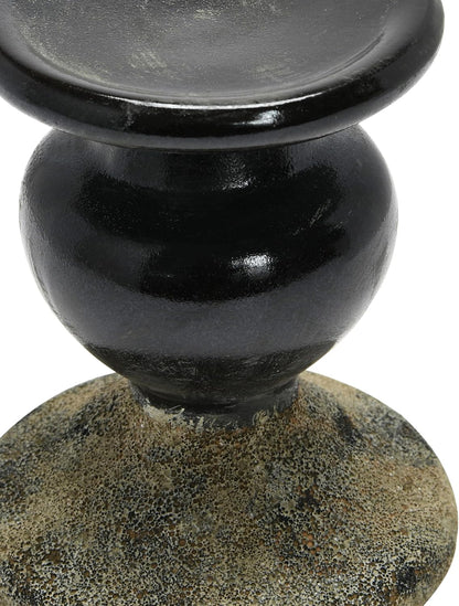 Creative Co-Op Small Distressed Blue Terracotta Pillar Candle Holder
