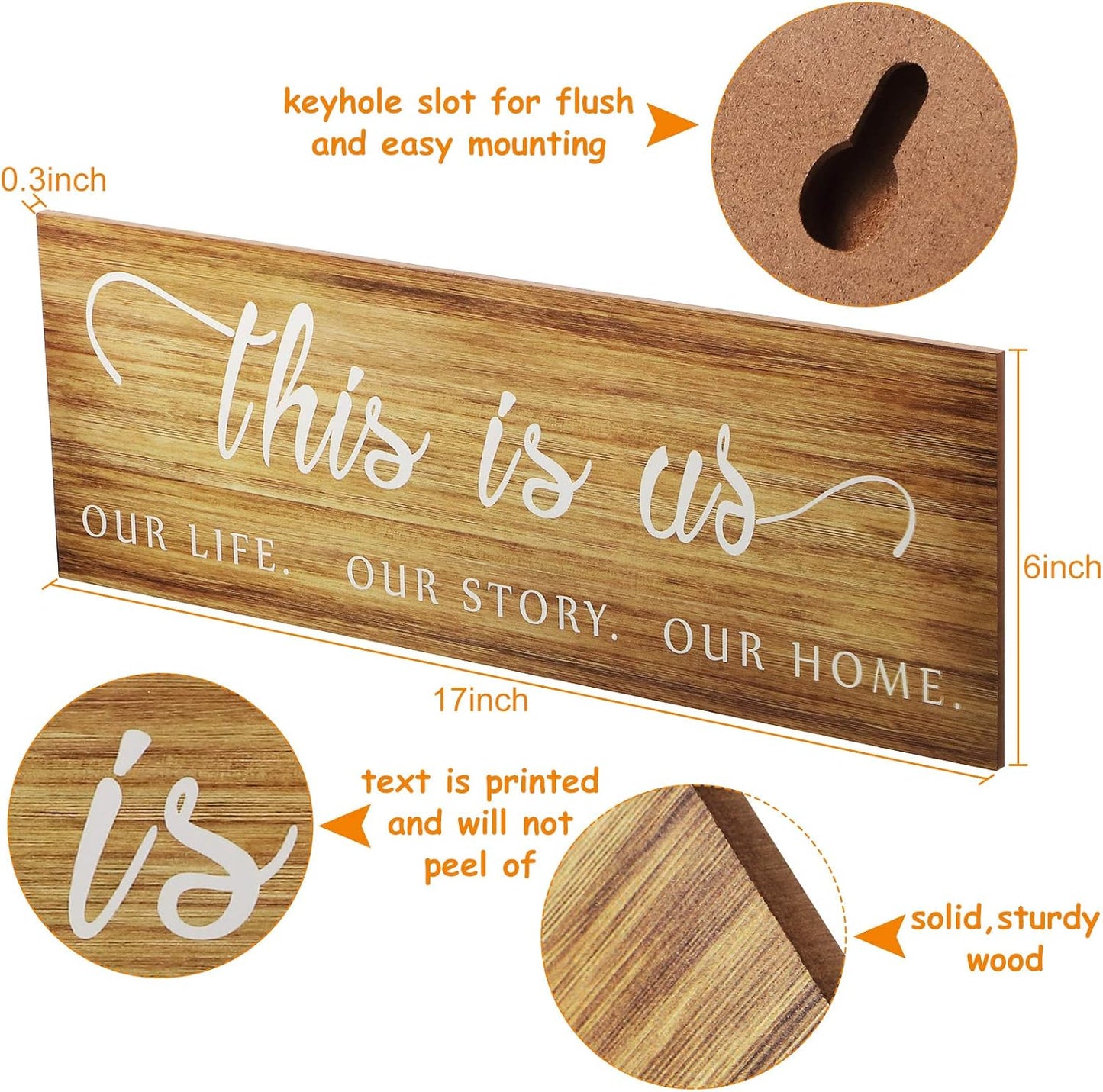 Jetec This Is Us Wall Sign Wooden Family Wall Plaques Inspiration Sign Farmhouse Entryway Rustic Plaques Art with Quotes for Living Room Bedroom Christmas Decorations(Antique White)