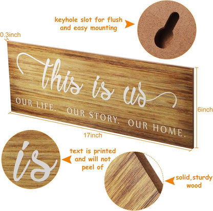 Jetec This Is Us Wall Sign Wooden Family Wall Plaques Inspiration Sign Farmhouse Entryway Rustic Plaques Art with Quotes for Living Room Bedroom Christmas Decorations(Antique White)