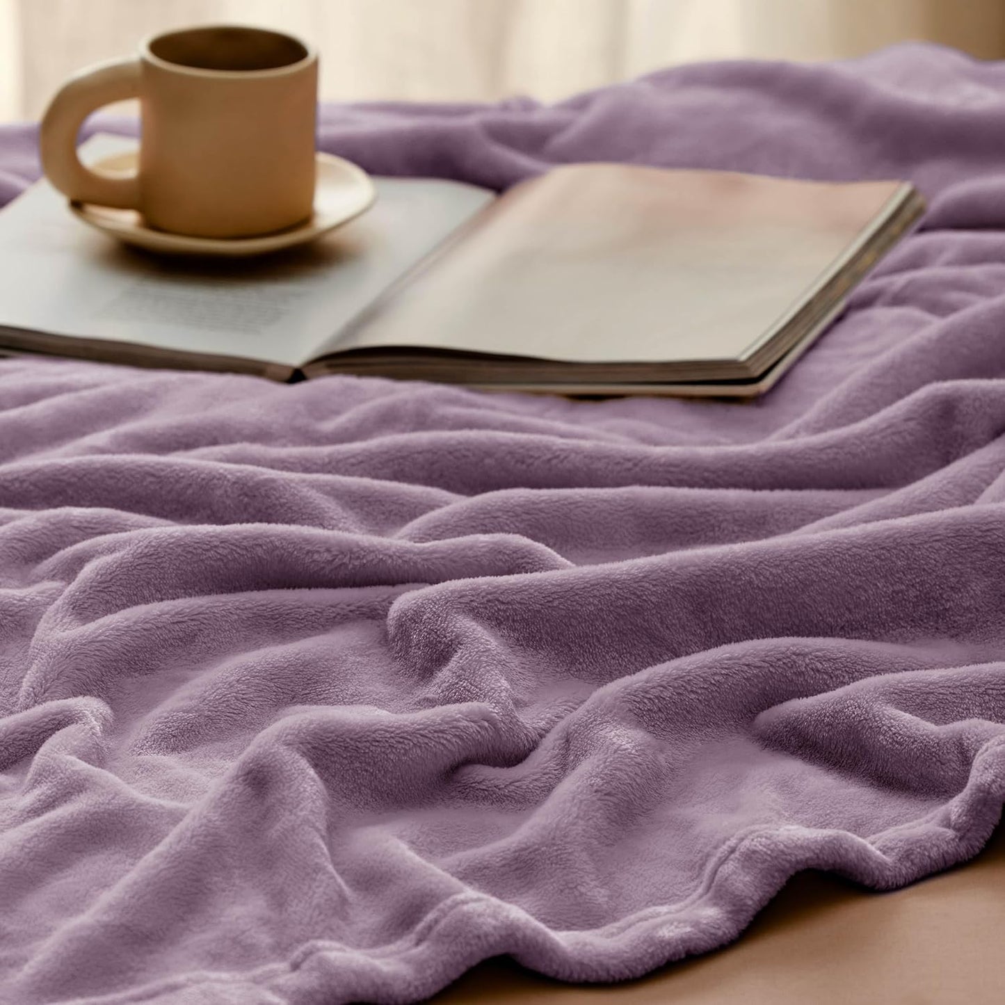 Bedsure GentleSoft Fleece Throw Blanket for Couch Grey - Lightweight Plush Fuzzy Cozy Soft Blankets and Throws for Sofa, Couch, Travel, Camping, 50x60 inches - Colors A