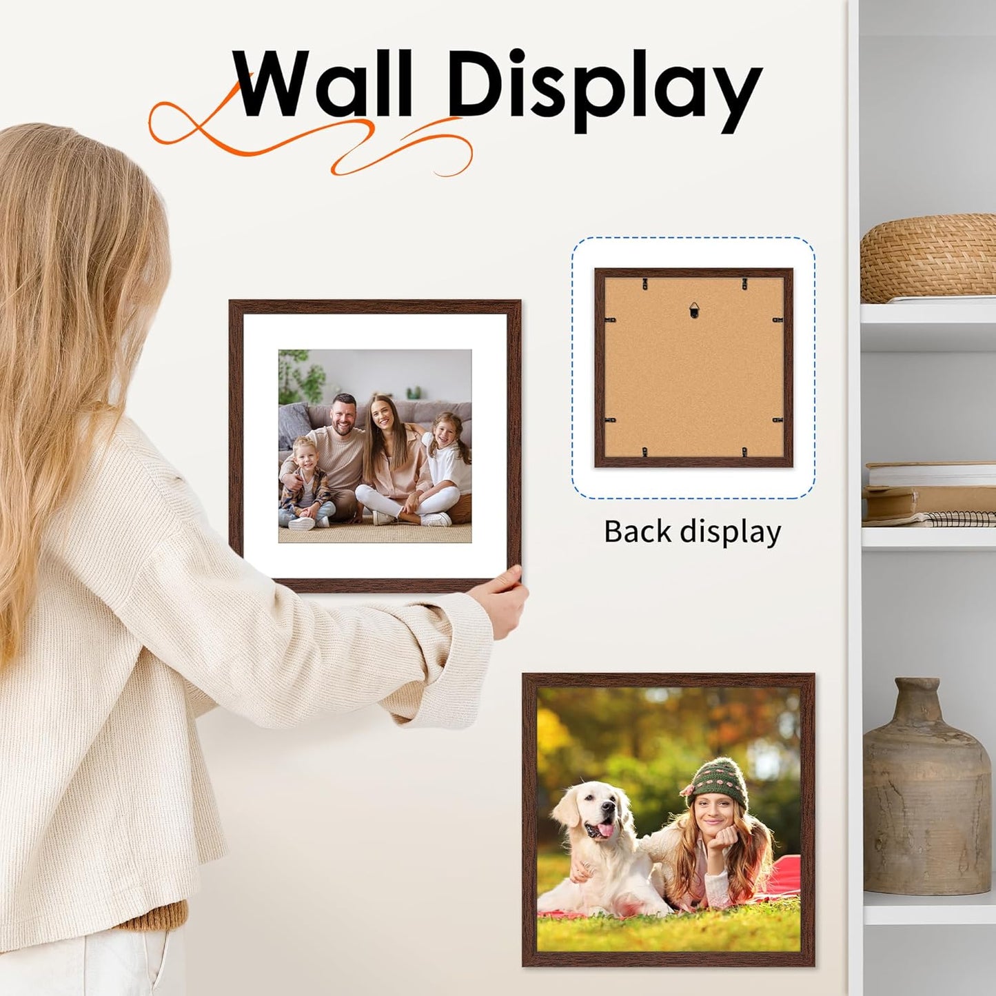 FIXSMITH 10 Pack Picture Frames Collage Wall Decor for Mounting or Tabletop Display, Gallery Wall Frame Set with Two 8x10 Black Frames, Four 5x7 Frames and Four 4x6 Frames, Multi-Pack Photo Frame Set