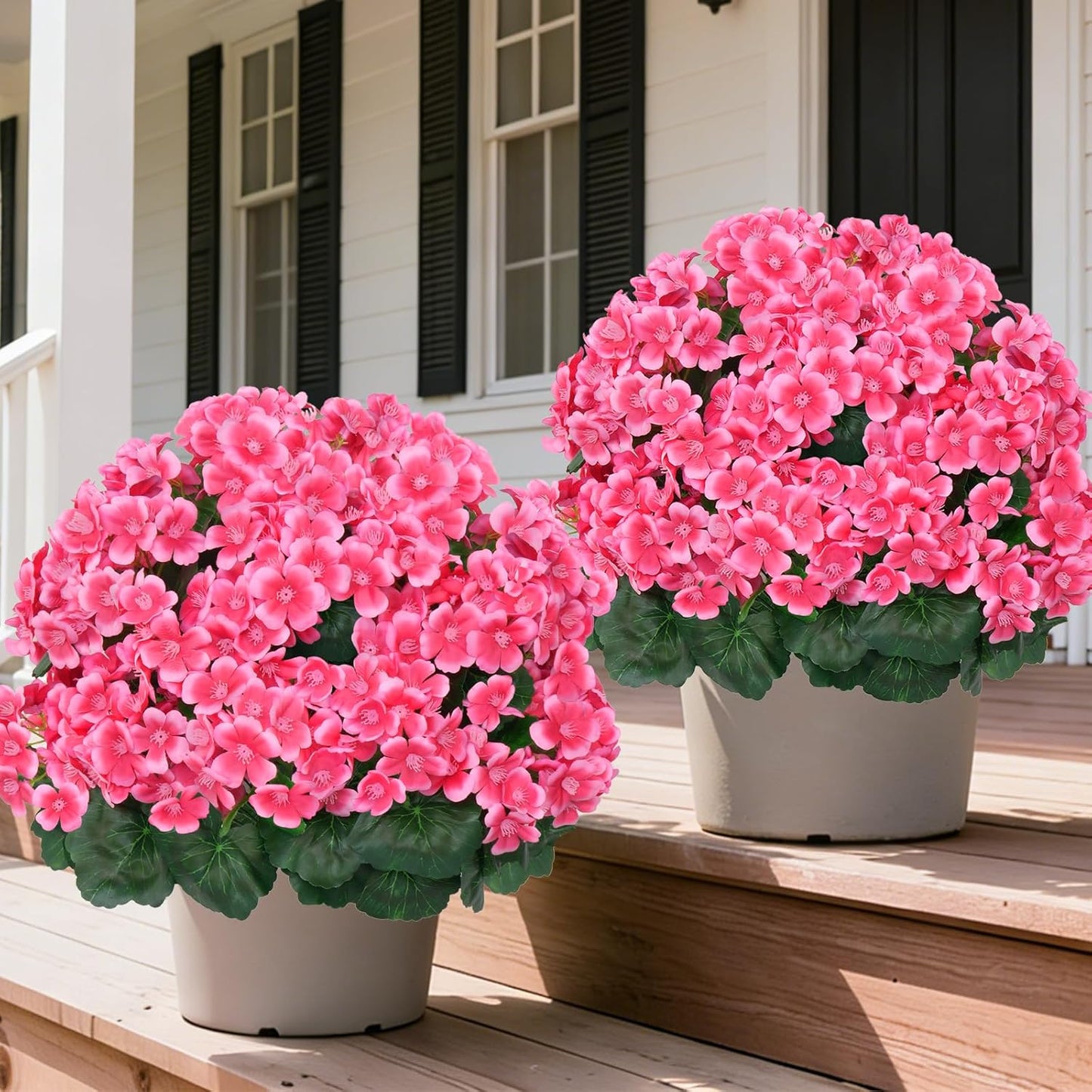 2Pack 4FT Artificial Bougainvillea Topiary Trees for Outdoor, Fake Silk Flowers Plants Bushes with Ground Spike, Faux UV Resistant Shurbs Trees for Outside,Front Porch,Patio,Balcony Decor