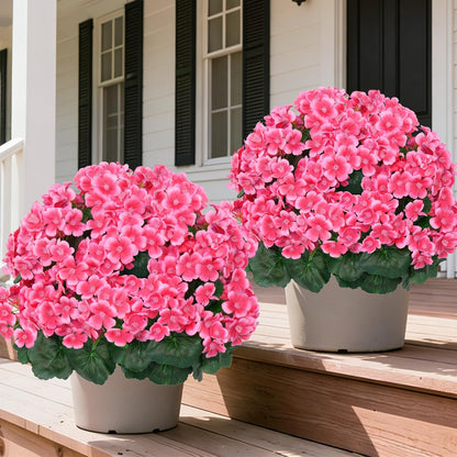 2Pack 4FT Artificial Bougainvillea Topiary Trees for Outdoor, Fake Silk Flowers Plants Bushes with Ground Spike, Faux UV Resistant Shurbs Trees for Outside,Front Porch,Patio,Balcony Decor