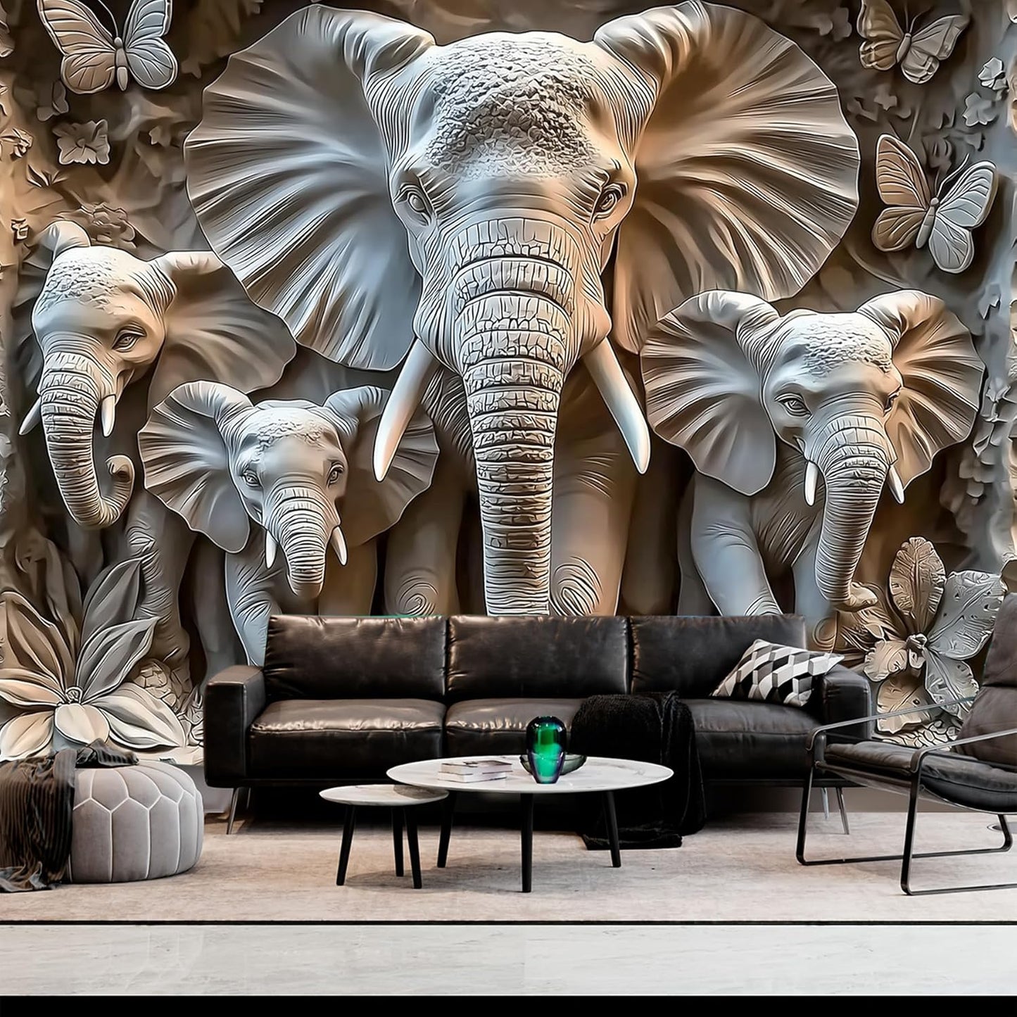 BSFHH 3D Animal Tapestry Wall Hanging Art Bedroom Living Room Wall Art Poster (Elephant, 90''×70'')