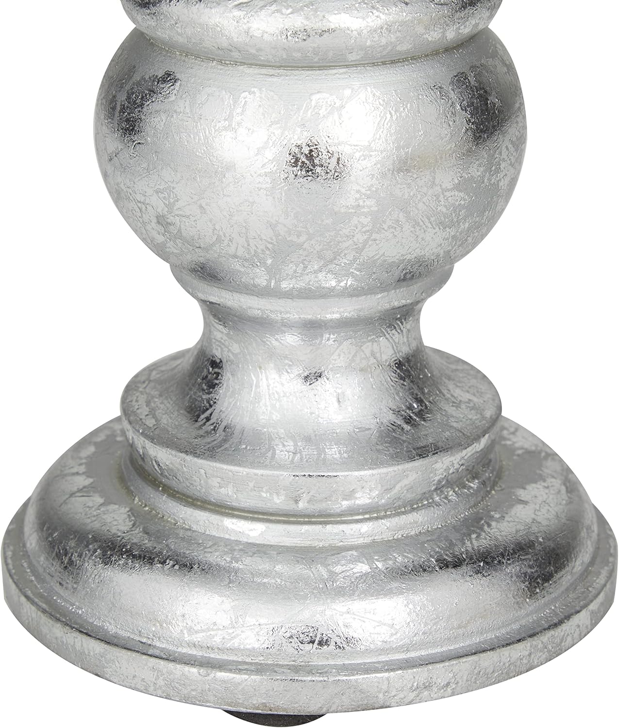 Deco 79 Mango Wood Decorative Candle Holder Distressed Turned Pillar Candle Stand, Set of 3 Candlestick Holder 6", 8", 10"H, Light Blue