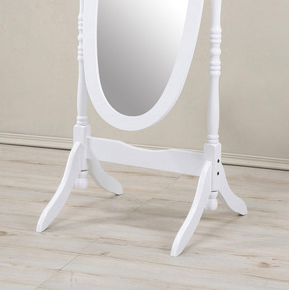 Roundhill Furniture Traditional Queen Anna Style Wood Floor Cheval Mirror, Cherry Finish
