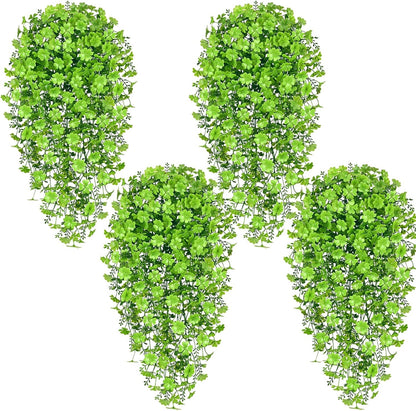 Waipfaru 4Pcs Fake Hanging Plants 2.7ft Fake Plants Eucalyptus Leaves UV Resistant Fake Vines Ivy Artificial Plants Outdoor Faux Plants Indoor Bedroom Living Room Boho Wall Porch Shelf Decor