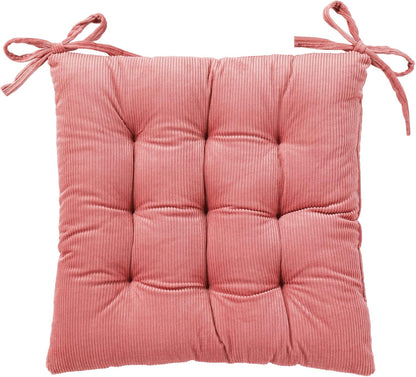 HLOVME Corduroy Chair Cushion with Ties Ultra Soft Warm Floor Cushion for Kids Reading Nook Comfortable Square Seat Cushion for Adult 15.7”x15.7”, White