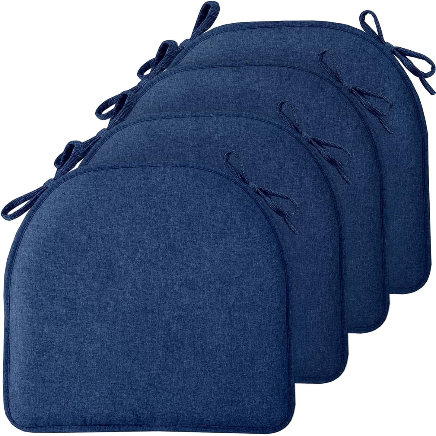 TushGuard Chair Cushions for Dining Chairs Set of 4, Soft Seat Cushions for Kitchen Chairs, Non-Slip Bottom with Ties, Comfortable Everyday Chair Pads, Grey