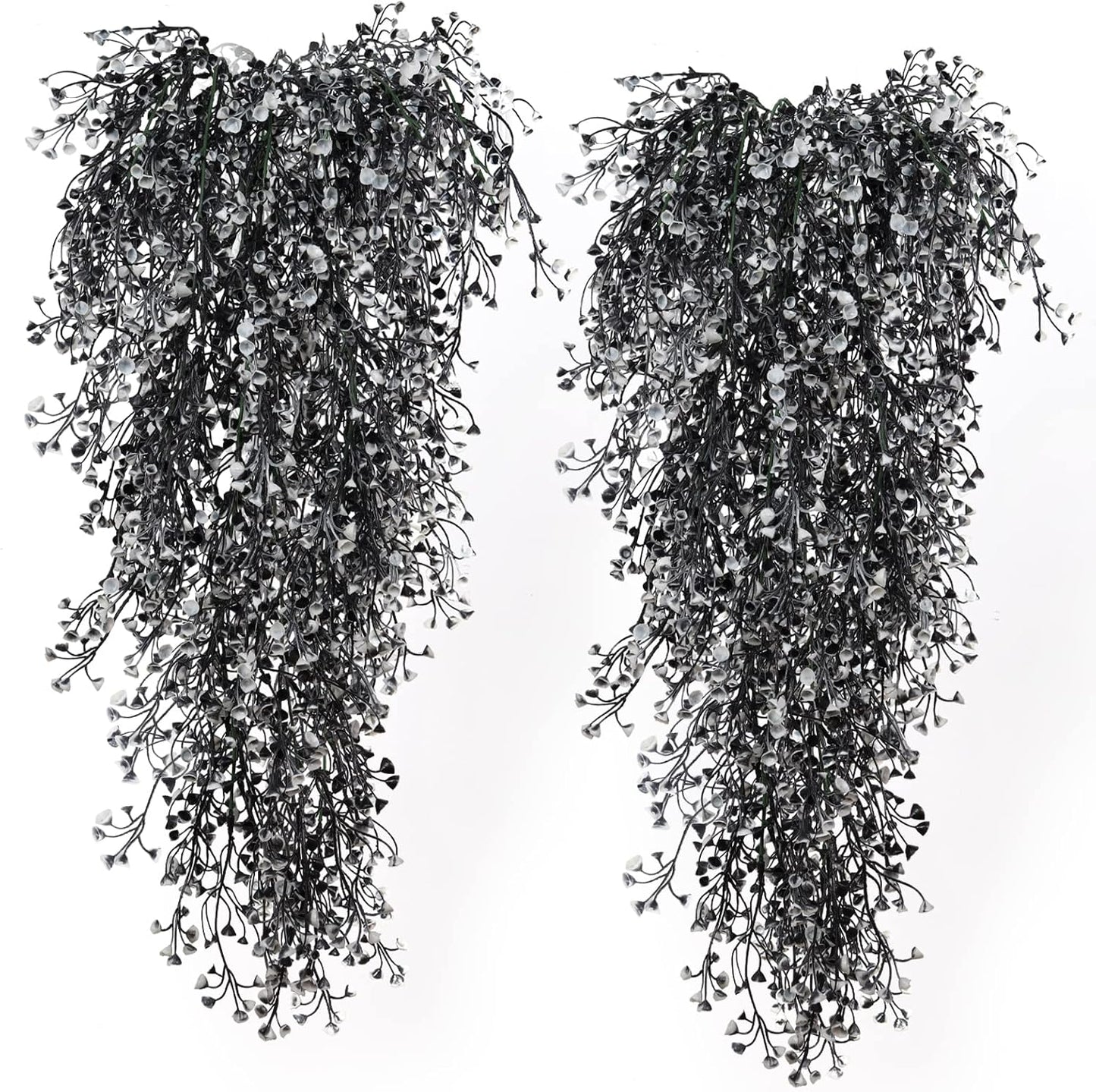 RECUTMS Fake Hanging Plants Artificial Ferns for Outdoor Hanging Faux Plants Vine Ivy Faux Fern Hanging Vines Wall Plants for Home Garden Party Wedding Decor (White 4P)