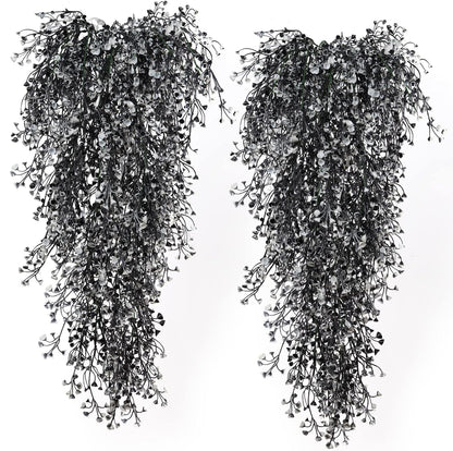 RECUTMS Fake Hanging Plants Artificial Ferns for Outdoor Hanging Faux Plants Vine Ivy Faux Fern Hanging Vines Wall Plants for Home Garden Party Wedding Decor (White 4P)