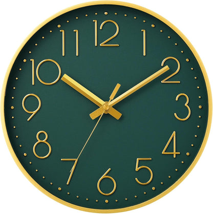 DAXSMY Wall Clock - 8 Inch Silent Non-Ticking Modern 3D Wall Clocks Battery Operated - Decorative Clock for Kitchen, Home Office, Bathroom, Bedroom(Rose Gold)