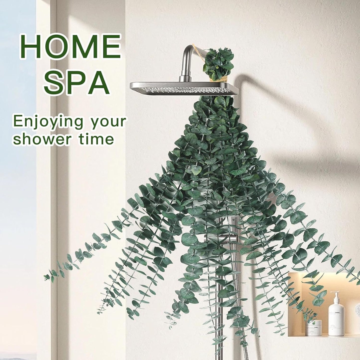40 Pcs Dried Eucalyptus Stems for Shower, 17'' Natural Real Live Eucalyptus Leaves Branches Hanging Shower Plant for SPA Home Fragrance Bathroom Table Vase Decor