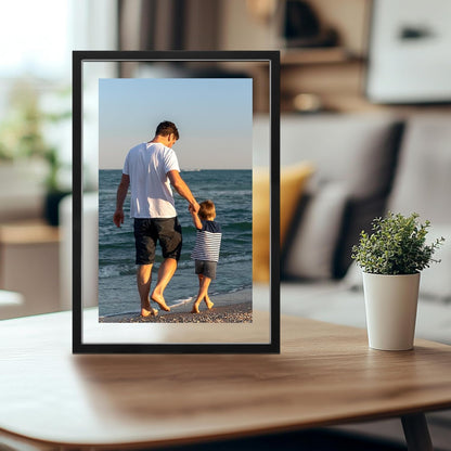 CORE ART 8x10 Floating Picture Frame,Double Plexglass Floating Frame for 5x7,4x6 Pictures,Wall or Tabletop Display,Black