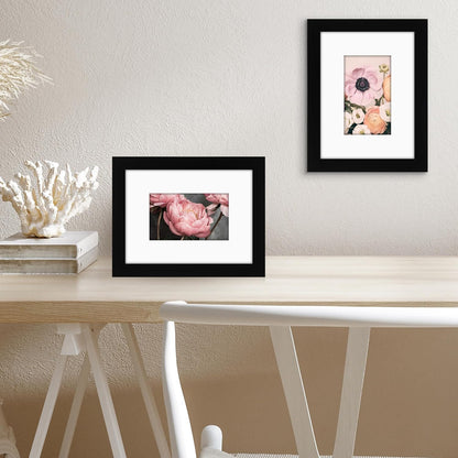 Americanflat 8x10 Picture Frame with Shatter-Resistant Glass - Use as 5x7 Frame with Mat or Display 8x10 Photo Without Mat - Signature Collection - Picture Frames for Tabletop and Wall Display - Black