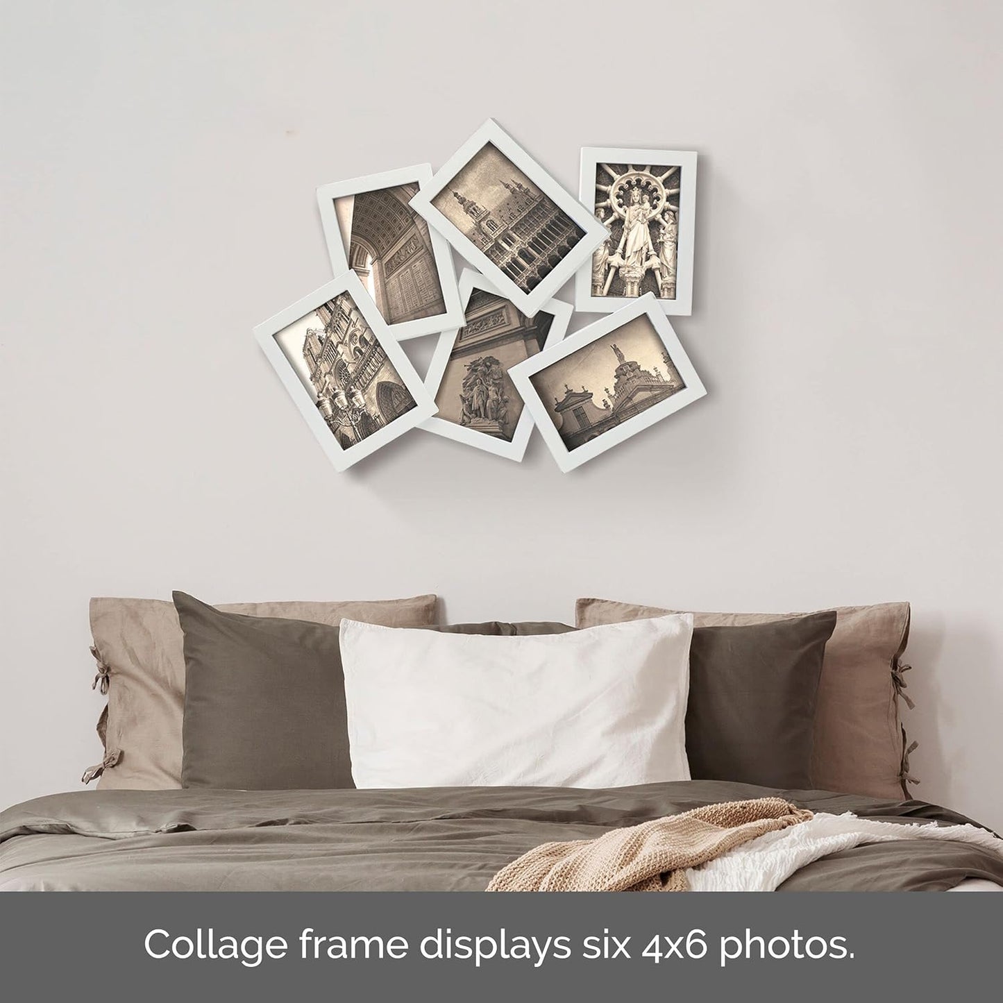 MELANNCO Collage Picture Frame for Wall, Holds 12 Photos - Six 4x6 and Six 6x4 Images, 18x23 Inch Black Plastic Frame, Hang Horizontal or Vertical, Gallery Wall Decor