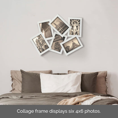 MELANNCO Collage Picture Frame for Wall, Holds 12 Photos - Six 4x6 and Six 6x4 Images, 18x23 Inch Black Plastic Frame, Hang Horizontal or Vertical, Gallery Wall Decor