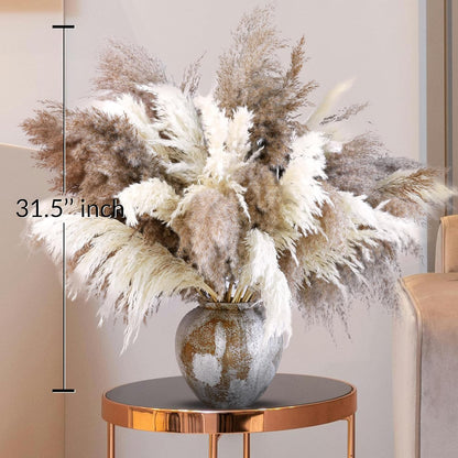 Pampas Grass Decor, Natural Dry Pampas Grass Small, Short Pampass Bulk for Farmhouse, Wall, Kitchen, Bedroom Decor, Office Decor (17 inch )