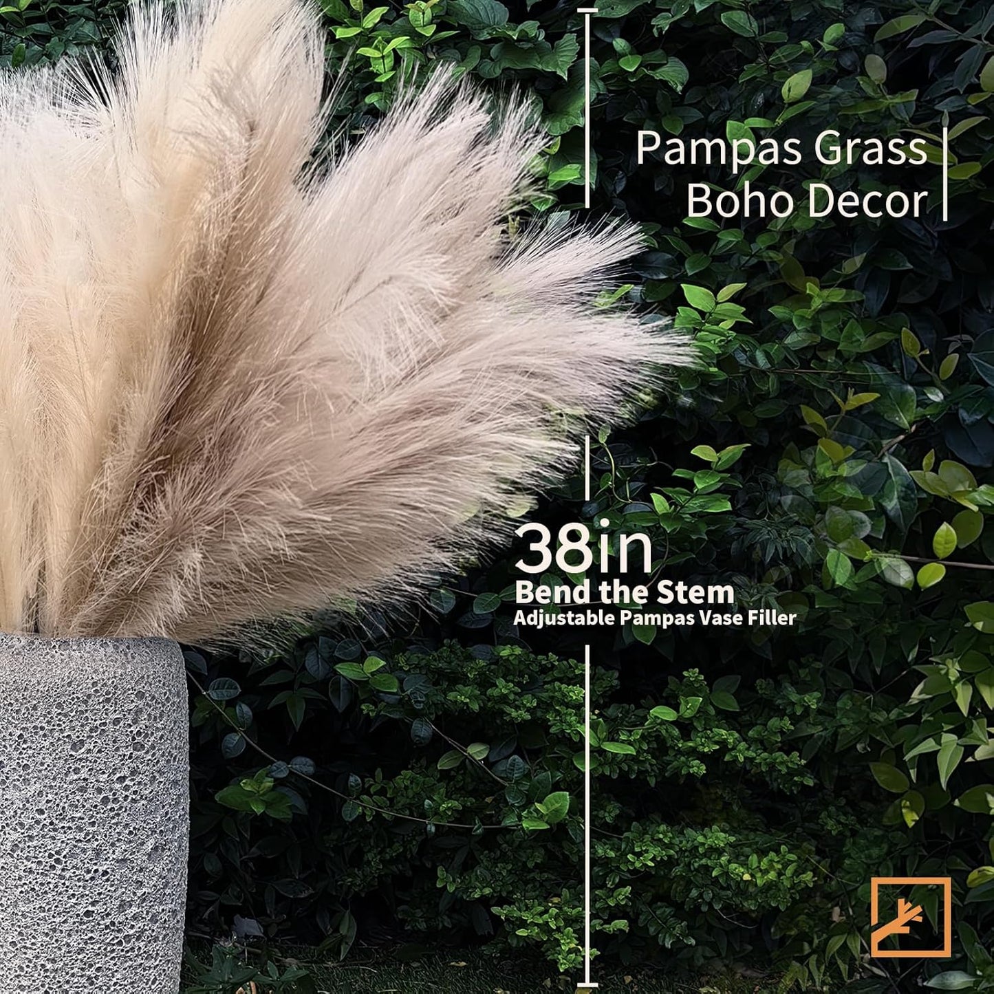 ZIFTY 7-Pcs 38"/3.1FT Faux Pampas Grass Large Tall Fluffy Artificial Fake Flower Bedroom Decor Boho Decor Bulrush Reed Grass for Vase Filler Farmhouse Home Wedding Decor (Beige Mixed)
