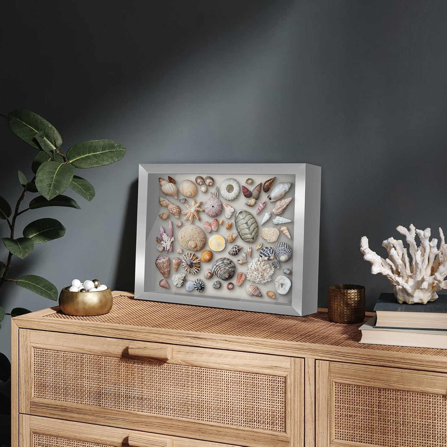 Americanflat 12x16 Shadow Box Frame with Polished Plexiglass - Silhouette Collection - Large Shadow Box Display Case for Tabletop and Wall Display - Black with Soft Felt Back