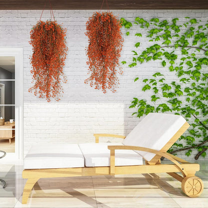 RECUTMS Fake Hanging Plants Artificial Ferns for Outdoor Hanging Faux Plants Vine Ivy Faux Fern Hanging Vines Wall Plants for Home Garden Party Wedding Decor (White 4P)