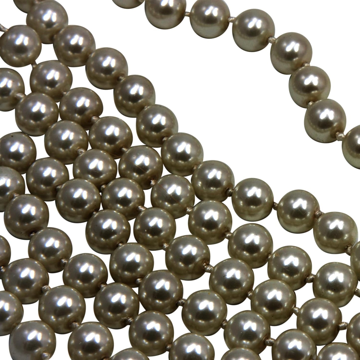 Craft String Pearls 10MM Beads Garland, 14 Yards Christmas Garland Faux Pearl Beads String Roll Bulk for DIY Craft, Wedding, Party, Christmas Tree Decoration