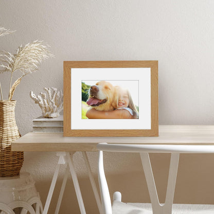Americanflat 8x10 Picture Frame with Shatter-Resistant Glass - Use as 5x7 Frame with Mat or Display 8x10 Photo Without Mat - Signature Collection - Picture Frames for Tabletop and Wall Display - Black