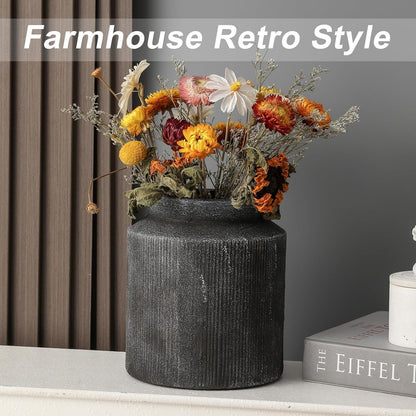 Rustic Vases for Home Decor. Ceramic Vase for Dining Table Decor. Terracotta Decorative Vase 6.1IN. ZSHLXM