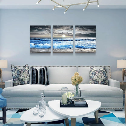 MHARTK66 Wall Art for Living Room Modern Wall Decor for Bedroom Office Decor Abstract Mountain Forest Landscapes Ink Painting 3 Piece Framed Canvas Art Prints Ready to Hang Wall Pictures Home Decor